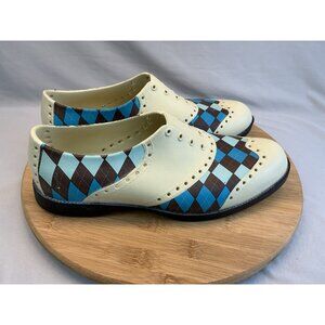 Bison Golf Shoe Oxford Unisex Argyle Size Men 8 Women’s 10 Lightweight EVA